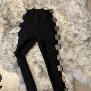 Cute black gold fashion nova leggings size small